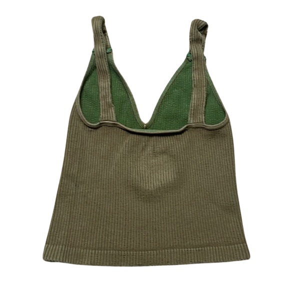 Free People Intimately Washed Seamless Crop Top Washed Oregano M/L NEW - Picture 3 of 4